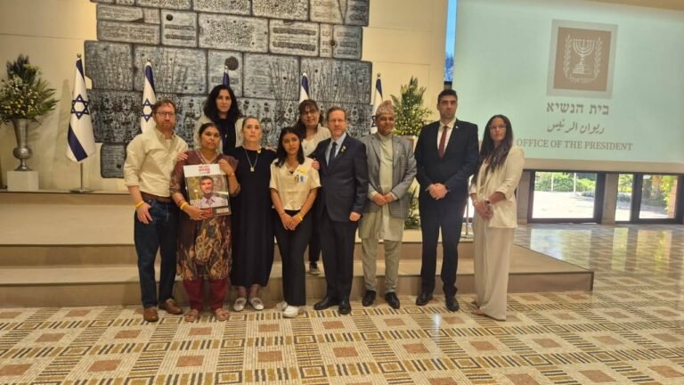 Bipin Joshi's family meet Israeli president.